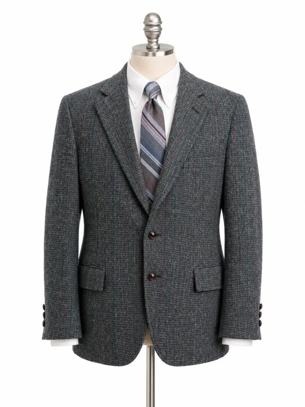 Vintage Woolrich Gray Wool Sport Coat Blazer Zipper Tie Mens 44R Preference